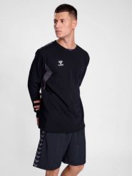 Bluza Hummel Authentic. Czarne bluzy sportowe damskie HUMMEL, xs, bez wzorów, z bawełny, bez ramiączek, bez kaptura. Za 212.75 zł.