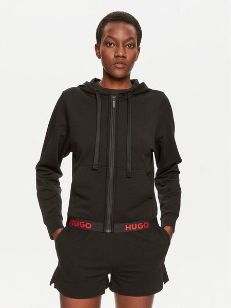 Hugo Bluza Sporty Logo 50520504 Czarny Relaxed Fit. Czarne bluzy bez kaptura damskie Hugo, xxl, z syntetyku. Za 379.99 zł.