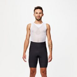 Spodenki rowerowe szosowe męskie Van Rysel Endurance. Czarne szorty męskie VAN RYSEL, bez wzorów, sportowe. Za 189.99 zł.