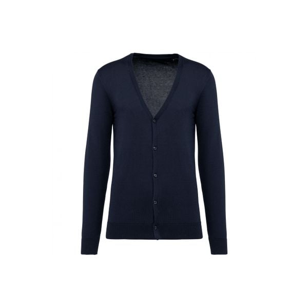 Kardigan suprima Kariban Premium. Niebieskie kardigany męskie KARIBAN, m, bez wzorów, z bawełny, eleganckie, bez kołnierzyka. Za 251.00 zł.