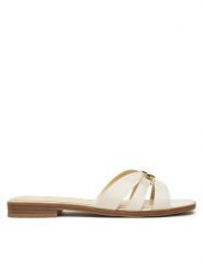 Guess Klapki FLJRLL LEA19 Beżowy. Brązowe klapki damskie Guess, z aplikacjami, ze skóry, bez obcasa. Za 379.99 zł.