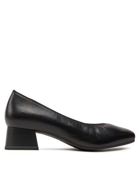 Caprice Czółenka 9-22303-43 Czarny. Czarne czółenka damskie Caprice, bez wzorów, ze skóry, bez obcasa. Za 244.99 zł.