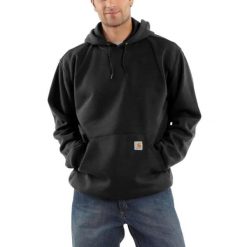 Bluza sportowa męska z kapturem Carhartt Midweight Hooded Sweatshirt. Czarne bluzy sportowe męskie Carhartt, bez wzorów, casualowe, bez kołnierzyka, bez ramiączek. Za 259.99 zł.