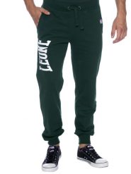 Bluza z bawełna z sznurek regulacyjny na co dzień. Zielone bluzy bez kaptura męskie LEONE 1947 APPAREL, bez wzorów, z bawełny, bez kołnierzyka, bez ramiączek. Za 126.26 zł.