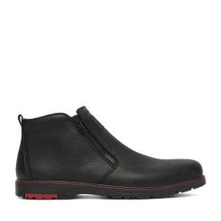 Botki Rieker. Czarne buty zimowe męskie Rieker, bez zapięcia. Za 429.99 zł.