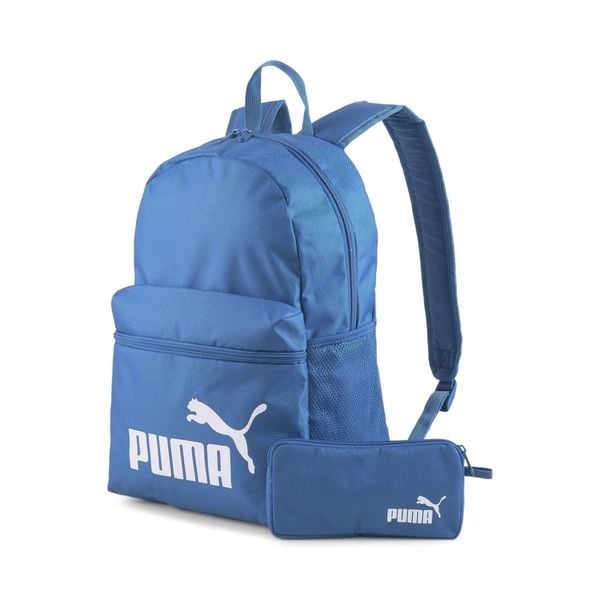 Plecak Z Piórnikiem Puma Phase Backpack Set. Niebieskie plecaki damskie Puma, bez wzorów, sportowe. Za 176.00 zł.