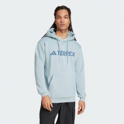 Bluza z kapturem Terrex Multi Large Logo. Czarne bluzy z kapturem męskie Adidas, s, z materiału. Za 299.00 zł.