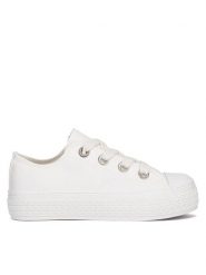 Jenny Fairy Trampki WFA2916-1 Biały. Białe trampki i tenisówki damskie Jenny Fairy, bez wzorów, z materiału. Za 99.99 zł.