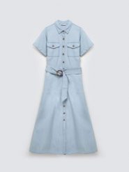 Sukienka damska midi jeansowa trapezowa niebieska Becca 136. Niebieskie sukienki damskie Big Star, na co dzień, l, bez wzorów, z jeansu, bez kołnierzyka, bez ramiączek, midi, rozkloszowane. Za 279.99 zł.