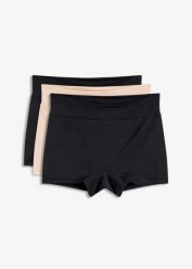 Bokserki damskie maxi z miękkiego modalu (3 pary). Czarne bokserki i panty damskie bonprix, bez wzorów. Za 69.99 zł.