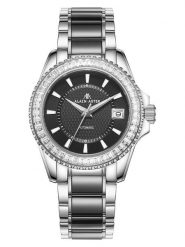 ALAIN ASTER Zegarek kwarcowy w kolorze srebrno-czarnym rozmiar: onesize. Czarne, analogowe zegarki damskie ALAIN ASTER, ze stali. Za 1,130.99 zł.