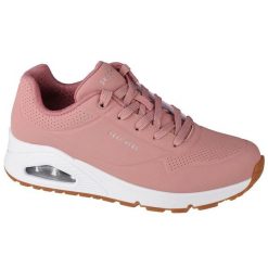 Buty sportowe Sneakersy damskie, Uno-Stand on Air. Czerwone buty sportowe na co dzień damskie Skechers, bez wzorów, z materiału, trekkingowe. Za 279.99 zł.