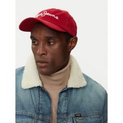 Czapka z daszkiem Pepe Jeans. Czerwone czapki męskie Pepe Jeans, bez wzorów, z jeansu. Za 79.99 zł.