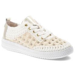 Półbuty damskie S.Barski, z materiału pleciona cholewka sznurowanie lekka podeszwa styl casual, białe, GR61-5951. Białe półbuty damskie S.BARSKI, bez wzorów, casualowe, bez obcasa, na płaskiej podeszwie. Za 199.00 zł.