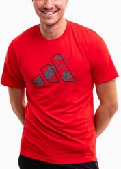Koszulka męska adidas Train Essentials Seasonal Training Graphic. Czerwone t-shirty sportowe męskie Adidas, l, z bawełny, bez ramiączek, do biegania. Za 128.99 zł.