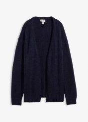 Gruby kardigan oversize. Fioletowe kardigany damskie bonprix, bez wzorów. Za 117.99 zł.