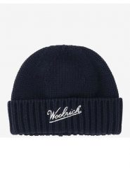 Woolrich Wełniana czapka w kolorze granatowym rozmiar: onesize. Niebieskie czapki męskie Woolrich, bez wzorów, z materiału, sportowe. Za 356.61 zł.