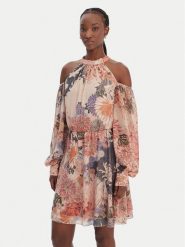 Guess Sukienka koktajlowa W6GK05 W1577 Beżowy Regular Fit. Brązowe sukienki damskie Guess, s, z aplikacjami, z syntetyku, wizytowe, bez kołnierzyka, bez ramiączek. Za 759.99 zł.