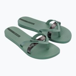 Japonki damskie Ipanema Kirei Chic. Zielone klapki damskie Ipanema, bez wzorów, bez obcasa. Za 64.99 zł.