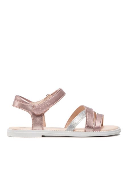 Geox Sandały J S.Karly G.D J5235D OHINF C8011 S Różowy. Czerwone sandały dziewczęce Geox, ze skóry, bez zapięcia. Za 239.99 zł.