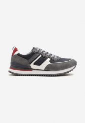 Granatowe Buty Sportowe Sneakersy na Podeszwie z Tłoczeniami Elanoveia. Niebieskie buty sportowe na co dzień męskie Born2be, z jeansu, bez zapięcia. Za 169.99 zł.
