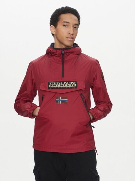 Napapijri Kurtka anorak Rainforest NP0A4HX6 Czerwony Regular Fit. Czerwone kurtki męskie Napapijri, l, bez wzorów, z syntetyku, bez kaptura. Za 429.99 zł.