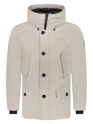 Woolrich Parka puchowa w kolorze kremowym rozmiar: L. Brązowe parki męskie Woolrich, l, bez wzorów, z puchu. Za 1,427.63 zł.
