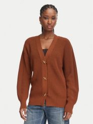 Elisabetta Franchi Kardigan MK-01S-66E2-V400 Brązowy Regular Fit. Brązowe kardigany damskie Elisabetta Franchi, s, bez wzorów, z wiskozy. Za 1,709.00 zł.