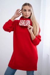 Bluza ocieplana z kapturem czerwona. Czerwone bluzy z kapturem damskie KESI, l, z bawełny. Za 297.97 zł.