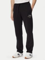 Tommy Hilfiger Spodnie dresowe Script Stack MW0MW44332 Czarny Regular Fit. Czarne spodnie dresowe męskie Tommy Hilfiger, bez wzorów, z bawełny. Za 489.99 zł.