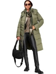 Heine Płaszcz pikowany w kolorze khaki rozmiar: 46. Brązowe płaszcze damskie Heine, bez wzorów, z puchu. Za 214.19 zł.