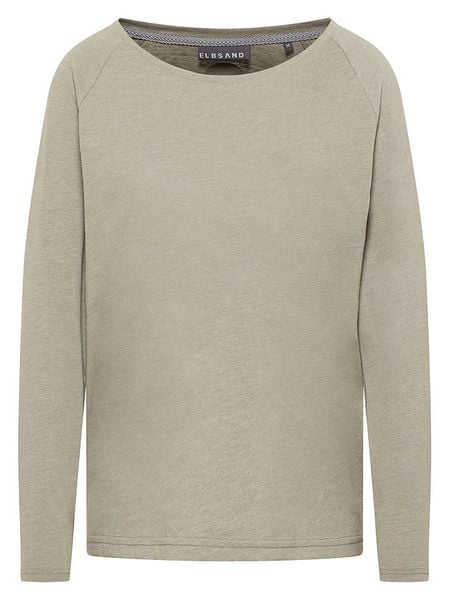 ELBSAND Koszulka "Tira" w kolorze oliwkowym rozmiar: S. Zielone bluzki damskie ELBSAND, s, bez wzorów, bez kołnierzyka. Za 109.00 zł.