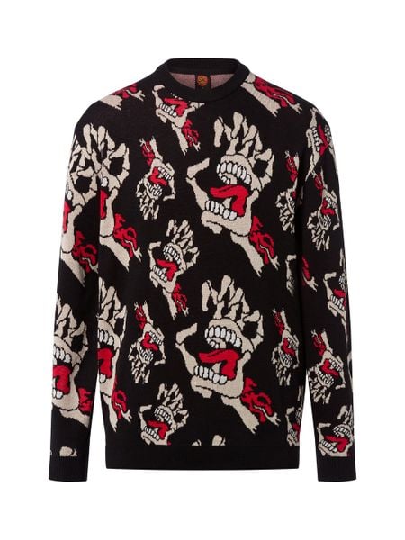 Santa Cruz Sweter - Bone Hands Mężczyźni Bawełna czarny, S. Białe swetry męskie Santa Cruz, m, bez wzorów, z bawełny, bez kołnierzyka. Za 279.95 zł.