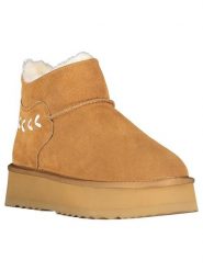 Geographical Norway Botki zimowe "Ofleche" w kolorze jasnobrązowym rozmiar: 38. Brązowe botki damskie Geographical Norway, na zimę, z futra, bez obcasa, bez zapięcia. Za 130.99 zł.