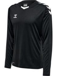 KOSZULKA SPORTOWA Z DŁUGIM RĘKAWEM HUMMEL CORE XK POLY JERSEY L/S. Czarne bluzki sportowe damskie HUMMEL, l, z jersey, bez kołnierzyka, bez ramiączek. Za 94.00 zł.