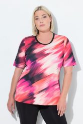 Damskie T-Shirt wycięcie na plecach okrągły dekolt rękaw 1/2. Czerwone t-shirty damskie Ulla Popken, plus size, bez wzorów, z elastanu, bez kołnierzyka. Za 159.99 zł.
