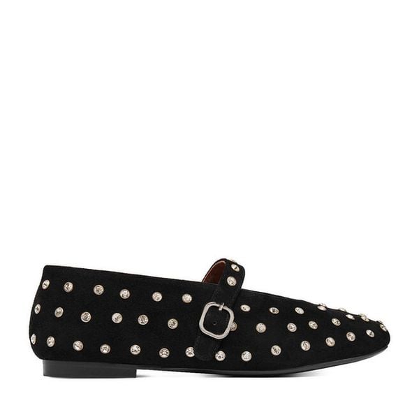 Baleriny Eva Minge. Czarne baleriny damskie Eva Minge, bez wzorów, bez obcasa. Za 319.99 zł.