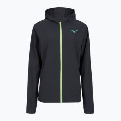 Kurtka tenisowa damska Mizuno Mugen Hooded Jacket. Czarne kurtki damskie Mizuno, s, bez wzorów, z elastanu, bez kaptura. Za 219.99 zł.