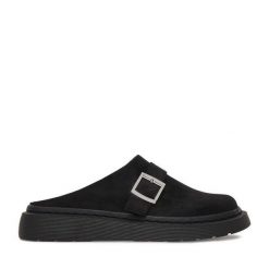 Klapki DeeZee. Czarne klapki damskie DeeZee, bez wzorów, bez obcasa. Za 139.99 zł.