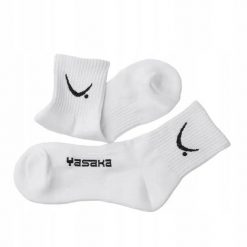 SKARPETY do TENISA STOŁOWEGO PING PONGA BAWEŁNIANE YASAKA rozmiar 39-42. Białe skarpetki damskie YASAKA, bez wzorów, z bawełny. Za 45.00 zł.
