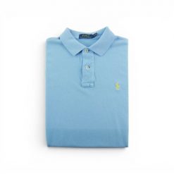 Second life - Polo Ralph Lauren koszulka męska z krótkim rękawem - Stan dobry. Niebieskie koszulki polo męskie Ralph Lauren, m, bez wzorów, z jeansu, bez ramiączek. Za 106.46 zł.