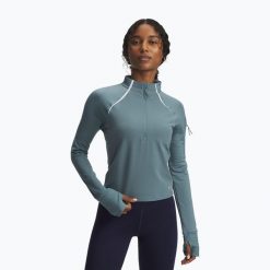 Bluza do biegania damska Under Armour Pro Half Zip. Niebieskie kurtki do biegania damskie Under Armour, bez wzorów, bez kaptura. Za 229.99 zł.