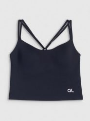 4F Crop top treningowy z niskim wsparciem damski 4F x Anna Lewandowska - czarny S. Czarne topy damskie 4f, l, bez wzorów, z materiału, bez kołnierzyka. Za 149.99 zł.