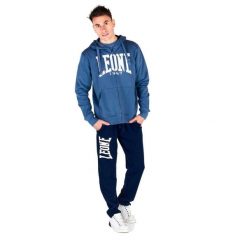 Męska zapinana na zamek bluza z kapturem Leone 1947 Apparel. Niebieskie bluzy sportowe męskie LEONE 1947 APPAREL, bez wzorów, z tkaniny, sportowe, bez kołnierzyka, bez ramiączek. W wyprzedaży za 154.80 zł.