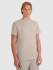 4F T-shirt regular gładki męski - szary M. Szare t-shirty męskie 4f, m, bez wzorów, z bawełny, bez kołnierzyka. Za 49.99 zł.