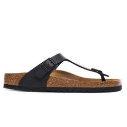 Japonki damskie Birkenstock Gizeh Bf Black. Brązowe klapki damskie Birkenstock, bez wzorów, z materiału, bez obcasa. Za 349.00 zł.