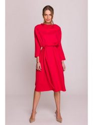 Stylove Sukienka w kolorze czerwonym rozmiar: L/XL. Czerwone sukienki damskie Stylove, l, bez wzorów, z tkaniny, bez kołnierzyka, bez ramiączek, midi. Za 201.08 zł.