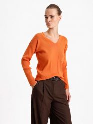 BGN Sweter w kolorze pomarańczowym rozmiar: 34. Pomarańczowe swetry klasyczne damskie BGN, bez kołnierzyka. Za 87.81 zł.