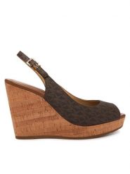 MICHAEL Michael Kors Sandały Rosie Wedge 40S6RSHS1B Brązowy. Brązowe sandały damskie MICHAEL Michael Kors, bez wzorów, ze skóry, bez obcasa, na koturnie. Za 699.99 zł.