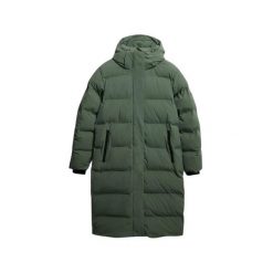 Damska długa kurtka z kapturem Superdry. Zielone kurtki damskie Superdry., bez wzorów, z puchu, z kapturem. Za 846.95 zł.